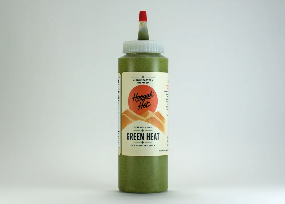Hoogah Hot Sahara Mirage serrano lime hot sauce bottle